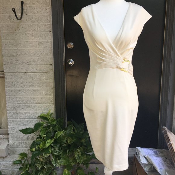 calvin klein white cocktail dress